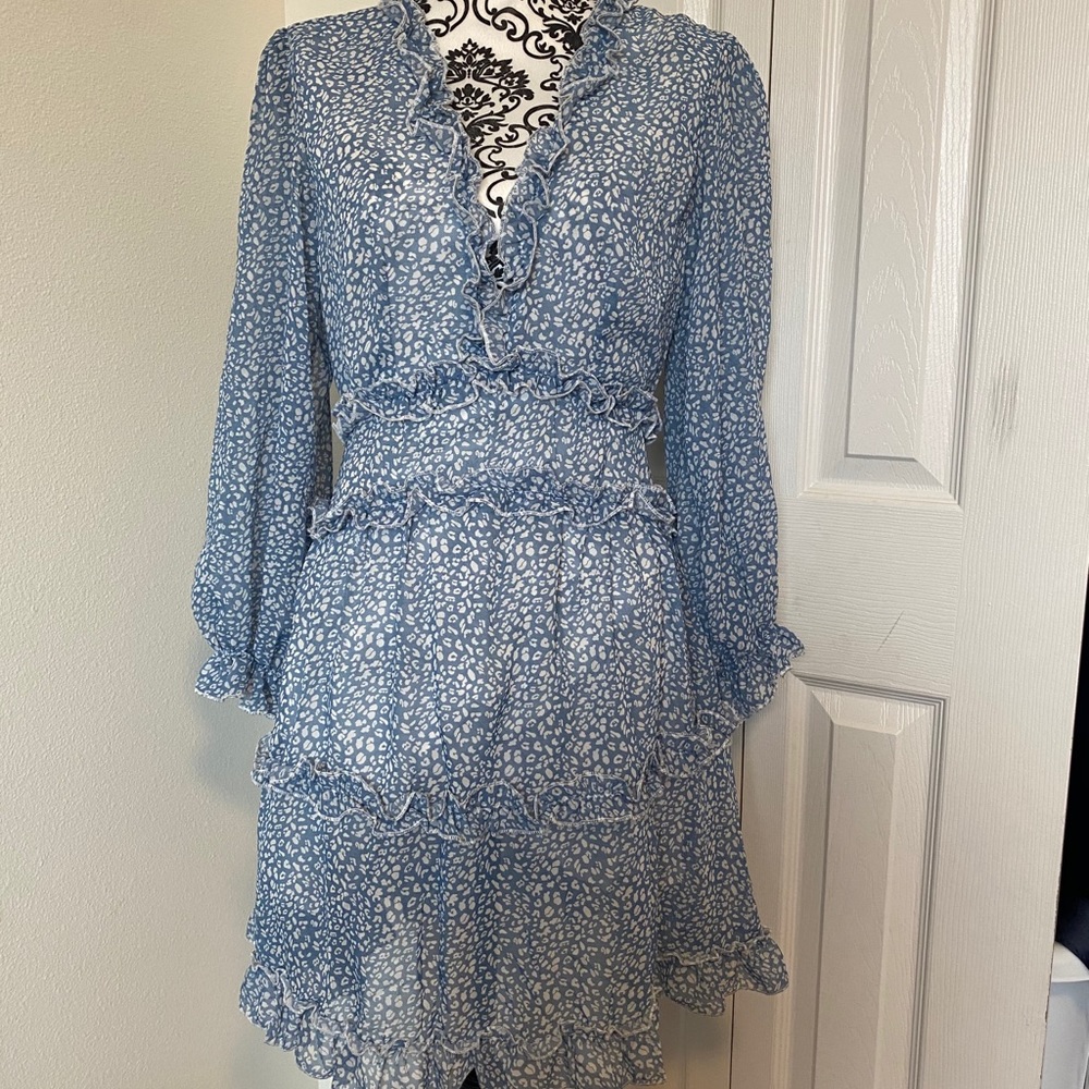 light blue dress shein Light Blue Shift Dress